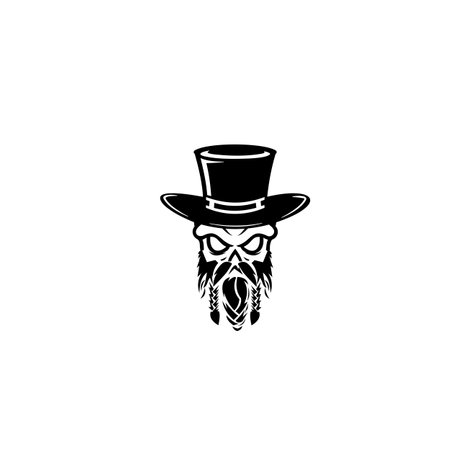 skull with mustache, top hat and smoking pipe. gentleman club emblem. Vector illustration.のイラスト素材