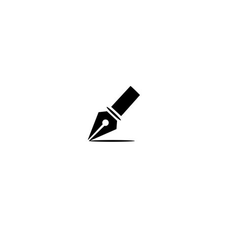 Quill pen writing in the papers on an open book logo. education logo icon design. suitable for company logo, print, digital, icon, apps, and other marketing material purpose.のイラスト素材