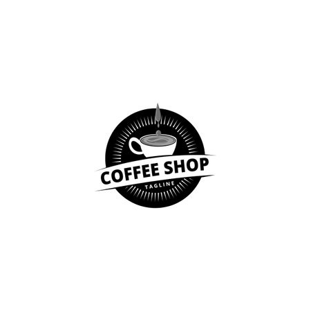 Coffee cup Logo Template vector icon design. Espresso. Black coffee icon. Vectorのイラスト素材