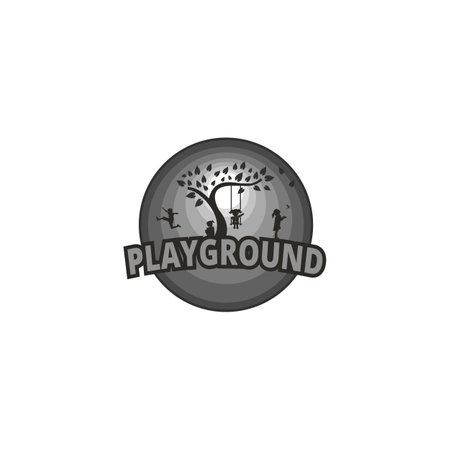 Kids playground. Logo isolated white backgroundのイラスト素材