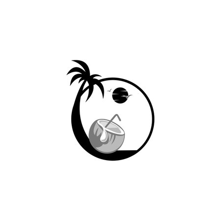 Coconut logo. Nature product coconut emblem. Coconut logo templateのイラスト素材