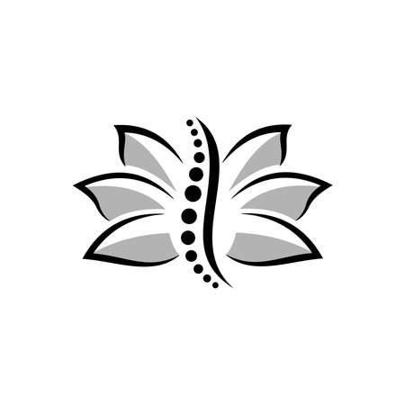 spine logo design. Icon vector design template in white background.のイラスト素材