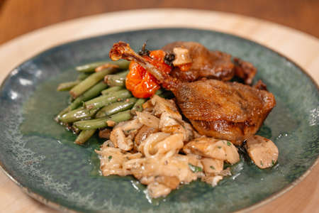 Duck Meat Steak Cooked Details of Cooking.の写真素材