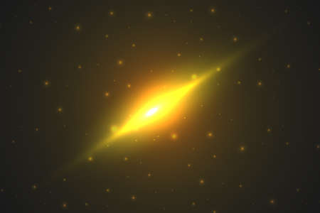 Bright light in the cosmic sky. Astronomical abstract background. Shining stars and a powerful...