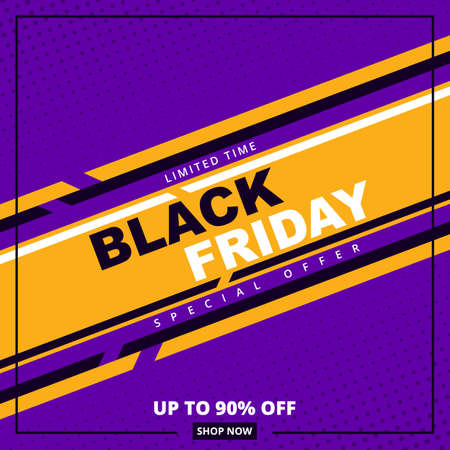 Black friday sale promotion banner template. Black friday halftone colorful effect sale banner.のイラスト素材