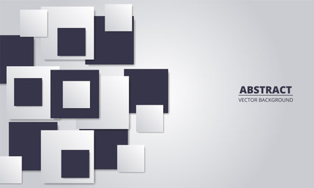 Abstract silver background with square shapes. Light modern banner.のイラスト素材