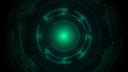 Technology dark green background with hi-tech digital data connection. Abstract, modern, futuristic, high technology, science, engineering, concept vector background template. Ratio full hd.のイラスト素材