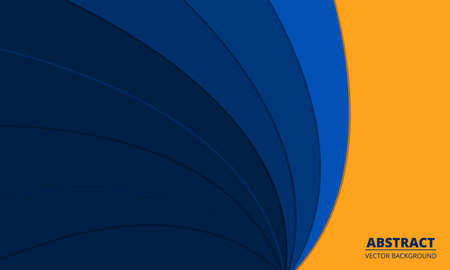 Navy blue abstract diagonal background with yellow paper lines. Dark elegant geometric modern design illustration for cover, flyer, banner, page, website and header. Vector illustration 
.のイラスト素材