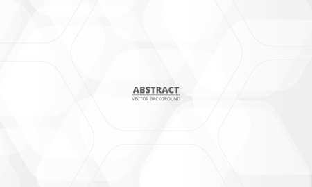 White abstract hexagonal halftone pattern graphic design presentation background template. Vector illustrationのイラスト素材