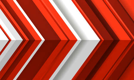 Abstract red arrows direction on white modern 3d background with angle. Vector 3d illustration EPS 10.のイラスト素材