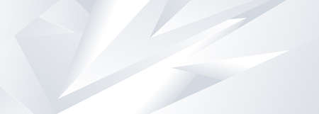 White abstract wide banner graphic design presentation template background with diagonal lines. White gradient abstract geometric backdrop. Vector illustration.のイラスト素材