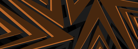 Abstract modern wide banner orange and grey arrows cartoon vector background. Vector illustrationのイラスト素材