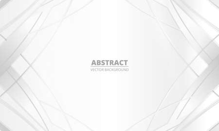 Silver frame with abstract grey lines on white luxury elegant background. Luxurious premium vector illustration.のイラスト素材