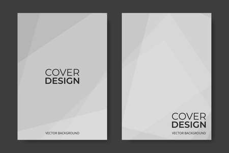 Vector cover design. Light gray business brochure in A4 size flyer design. Vertical orientation abstract modern front page of A4 format. Cover mockups design templates. Vector illustrationのイラスト素材
