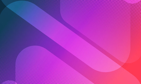 Abstract modern trendy color gradient background with halftone and geometric shapes. Blue, purple, pink and red colours gradient abstract background. Vector illustrationのイラスト素材