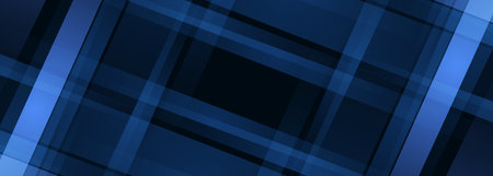 Dark blue abstract background. Blue modern abstract wide banner with geometric shapes. Vector...