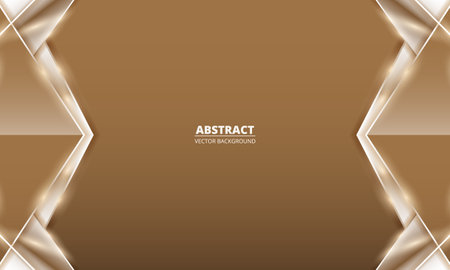 Abstract luxury gold and brown award background. Elegant luxury background with golden 3d geometric triangles. Vector illustrationのイラスト素材