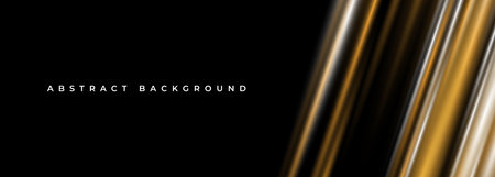 Elegant luxury black and gold abstract 3D banner. Premium abstract background. Vector illustrationのイラスト素材