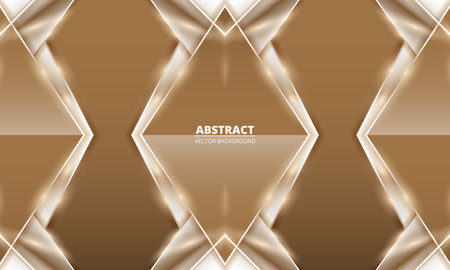 Abstract luxury gold and brown award background. Elegant luxury background with golden 3d geometric triangles. Vector illustrationのイラスト素材