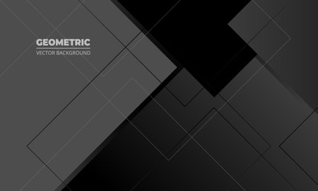 Dar grey business elegance abstract geometric vector background. Minimal geometric shapes on dark background. Vector illustration.のイラスト素材