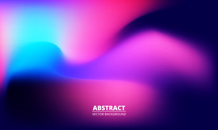 Abstract background with dark blurred gradient and bright colorful halftones shapes. Vector illustrationのイラスト素材