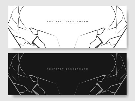 Black and white abstract modern corporate concept backgrounds set. Vector illustrationのイラスト素材