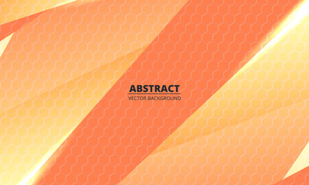 Orange 3d hexagonal technology vector abstract background. Hexagon texture grid. Honeycomb vector illustrationのイラスト素材