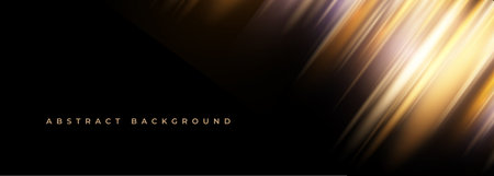 Black abstract background with colored stripes. Modern dark wide abstract banner design. Vector illustrationのイラスト素材