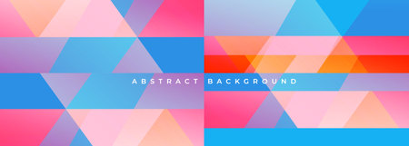Modern colored wide abstract background with polygonal texture and geometric triangle shapes. Vector...