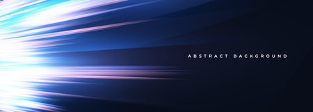 Vector abstract dark blue wide background with glowing light effect. Vector illustration desing bannerのイラスト素材