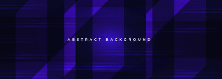 Dark blue modern abstract wide banner with geometric shapes. Vector illustration blue background.のイラスト素材