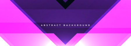 Pink and purple abstract background with geometric triangle shapes. Wide futuristic illustration vector banner.のイラスト素材