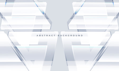 White and gray modern abstract horizontal background with geometric shapes. White and grey new trend banner. Vector illustrationのイラスト素材