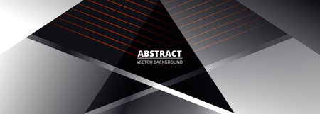 Black and grey modern wide abstract banner background with red diagonal lines. Vector illustrationのイラスト素材