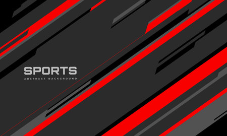 Modern sports banner design with diagonal red and gray lines. Abstract sports background. Vector illustrationのイラスト素材