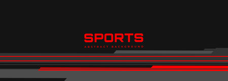 Modern sports background with horizontal red, black and gray lines. Abstract sports banner design. Vector illustrationのイラスト素材