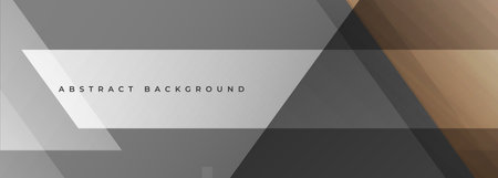 Gray and brown modern abstract wide banner with geometric shapes. Dark grey and wood colored abstract background. Vector illustrationのイラスト素材