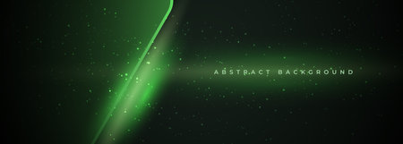 Dark green 3d vector abstract technology background with sparks.のイラスト素材