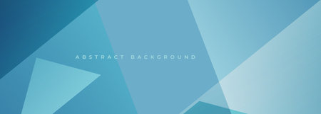 Blue modern abstract wide banner with geometric shapes abstract background. Vector illustrationのイラスト素材