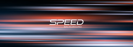 Blue and red speed background. Dark modern wide abstract technology background with glowing high-speed and movement light effect. Vector illustration creative wide banner.のイラスト素材