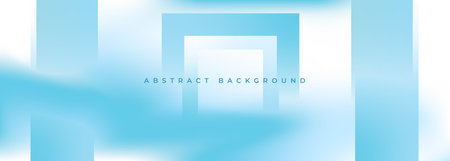 Blue and white abstract background with square frames and blue shadow. Modern abstract wide banner with geometric shapes. Vector illustrationのイラスト素材
