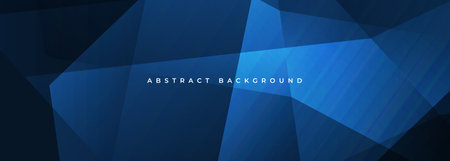 Dark blue vector abstract background. Blue modern abstract wide banner with geometric shapes.のイラスト素材