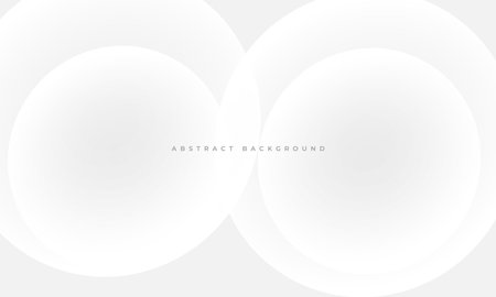 White abstract modern geometric background with circles. Soft gray gradation minimalist composition with rounds. Circle effect white and grey vector illustrationのイラスト素材