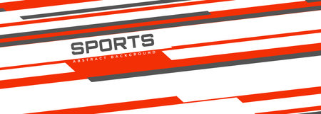 White and orange modern sports banner design with diagonal red and black lines. Vector abstract illustration sports background.のイラスト素材