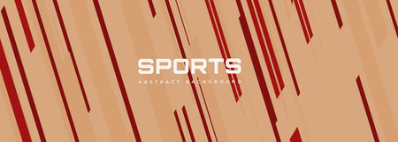 Modern sports banner design with diagonal beige and red lines. Abstract sports background. Vector illustrationのイラスト素材