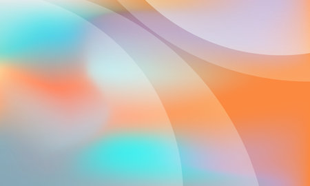 Abstract color gradient background with circles. Blue and orange gradation minimalist geometric dynamic composition with rounds. Vector illustrationのイラスト素材