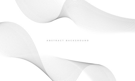 Abstract white background with grey wavy lines. Vector illustration with wave stripesのイラスト素材