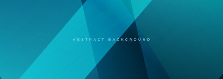 Blue modern abstract wide banner with geometric shapes. Dark blue abstract background. Vector illustrationのイラスト素材