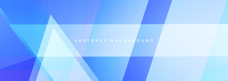 Blue modern abstract wide banner background with geometric shapes. Vector illustrationのイラスト素材