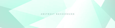 Light mint modern abstract wide green banner background with geometric shapes. Vector illustrationのイラスト素材